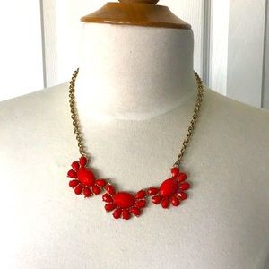 Red rhinestone necklace, costume jewelry
